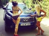 Məmur balalarının maşınları ilə ehtiraslı şəkil çəkdirən qızlar – FOTOLAR – 18+