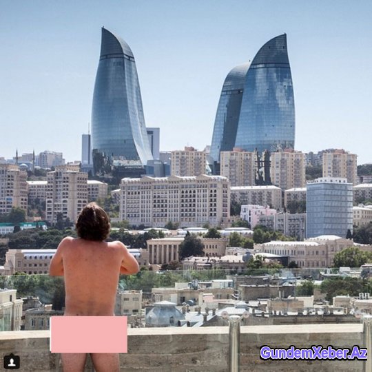 Qız qalasında çılpaq kişi (FOTO)