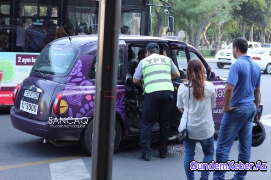 Yol polisi motosikleti cərimə meydançasına taksi ilə apardı