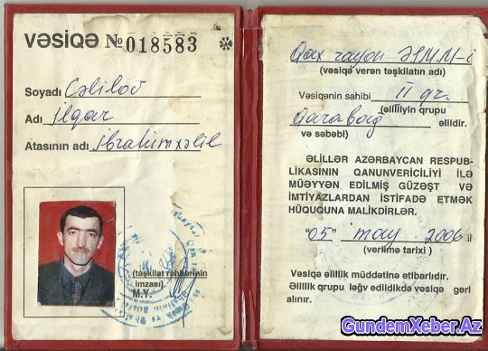 "Qaxın prokuror köməkçisi 2-ci qrup Qarabağ qazisini niyə hədələyir?"