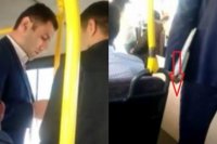 Bakıda "dik"lə avtobusa minən sərnişin DAVA SALDI: "Ə, işinlə məşğul ol" - VİDEO
