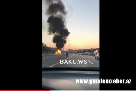 Bu gün axşam saatlarında Bakıda avtomobil yanıb.