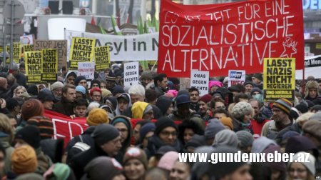 Avstriyada yeni hökümət əleyhinə etiraz keçirilir