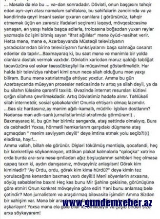 ​Mirşahin Ağayev: Məni söyənlərin arxasına baxın - FOTO
