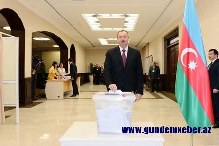 Azərbaycan prezidenti səs verib