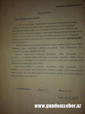 “Ziya Məmmədovun kadrı 9 nəfərlik ailənin çörəyinə bais oldu”