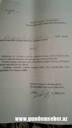  Xızıda bələdiyyə sədri vətəndaşa kələk gəlib? 10.000 manatlıq QALMAQAL 