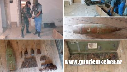 Məktəbin zirzəmisindən çoxsaylı hərbi sursat aşkarlanıb