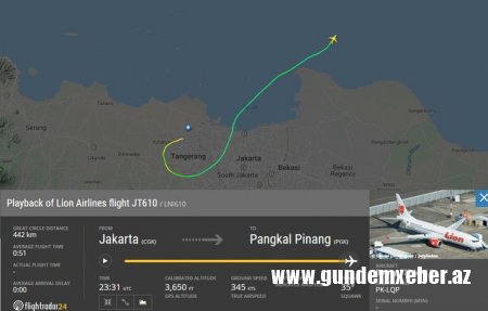 İndoneziyada sərnişin təyyarəsi qəzaya uğrayıb