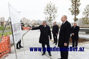 İlham Əliyev Təzəpir məscidinin ətrafında görülən abadlıq-quruculuq işləri ilə tanış oldu