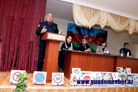 “Yol hərəkəti qaydaları və nəqliyyat mədəniyyəti” adlı tədbir keçirildi - FOTOLAR