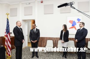 Prezident İlham Əliyev ABŞ səfirliyində olub