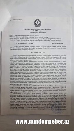 “Mənə 18 min manat pulu ödəməmək üçün Hikmət Atayev dəridən-qabıqdan çıxır”-MÜLKİ İDDİA