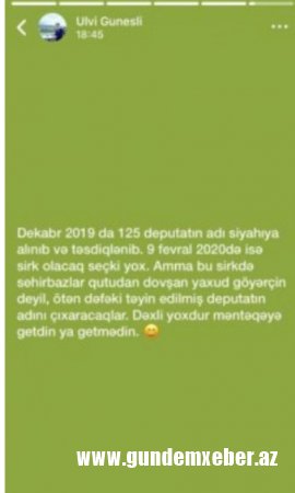 “AzQranata” rəsmisi seçkini lağa qoydu – " 9 fevral 2020-ci ildə isə sirk olacaq seçki yox" - FOTO
