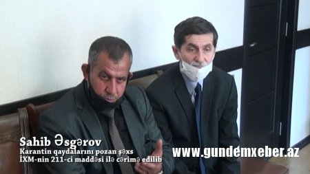 Karantin qaydalarını pozan məktəb direktoru və qəzet redaktoru cərimələndi - FOTO