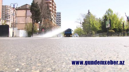 Daxili İşlər Nazirliyinin xüsusi avtonəqliyyat vasitələri yenidən  paytaxt küçələrinin dezinfeksiya edilməsinə cəlb olunub