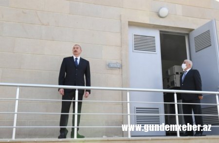 İlham Əliyev Bakıda yenidən qurulan yarımstansiyanın açılışında   - FOTO