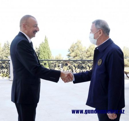 Prezident İlham Əliyev Türkiyənin Milli Müdafiə nazirini qəbul edib - FOTOLAR