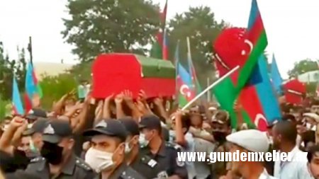 Şəhid hərbçimizlə vida mərasimi keçirilir - Video