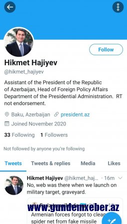 Ermənilər Hikmət Hacıyevin adına saxta profillər yaratdı