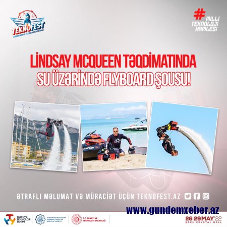 “TEKNOFEST Azərbaycan” çərçivəsində Xəzər dənizində Flyboard əyləncə proqramı təşkil olunacaq