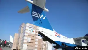 Ukraynanın Dnepr şəhəri Azərbaycandan göndərilən humanitar yardımı alıb