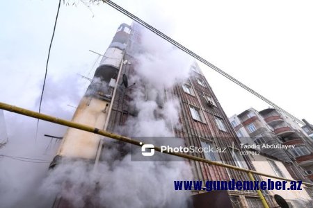 Abşeronda yaşayış binasındakı güclü yanğın söndürüldü - YENİLƏNİB + FOTO/CANLI YAYIM