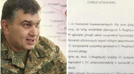 Paşinyanın düşməni olan general saxlanıldı