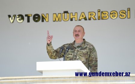 Prezident: "Ermənistanla sərhəd boyunca əlverişli mövqelərə sahib olmağımız bizə strateji üstünlük təmin edir"