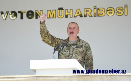 Prezident: "Gedirlər, bizim sərhədimizə yaxın yerlərdə şəkillər çəkdirirlər. Hünərləri varsa gəlsin yaxınlaşsın bizim sərhədimizə"
