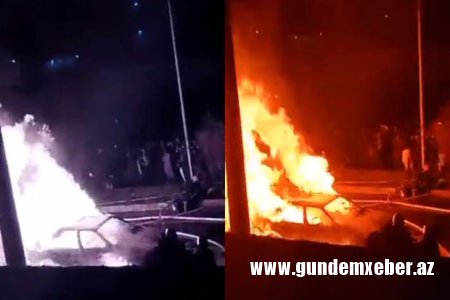 İranda pərakəndə yanacaq alış-verişi ilə məşğul olan şəxslərin avtomobilləri yandı