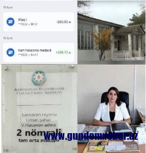Lənkəran rayonu Liman şəhər 2 nömrəli tam orta məktəbdə qanunsuzluq...
