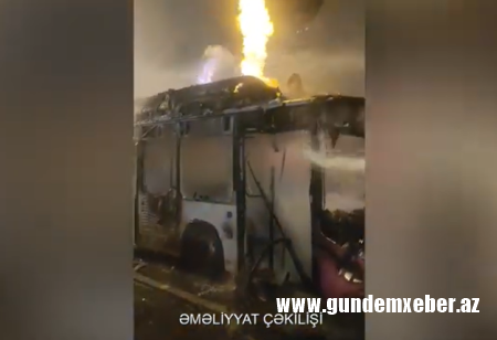 Bakıda avtobusda yanğın baş verib