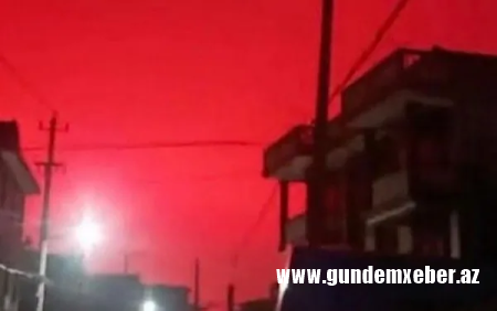 Fırtınadan əvvəl səma çəhrayıya boyandı